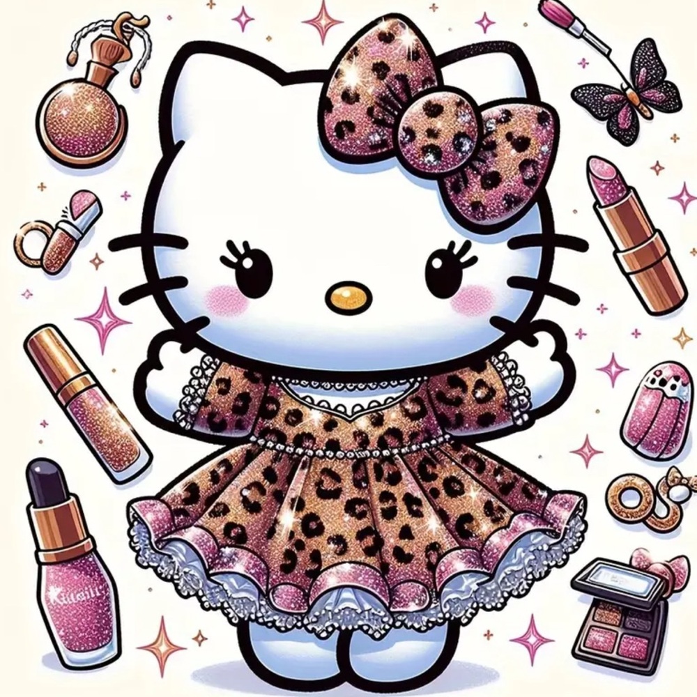 HK  Leopard Print Dress Diamond Art Kit